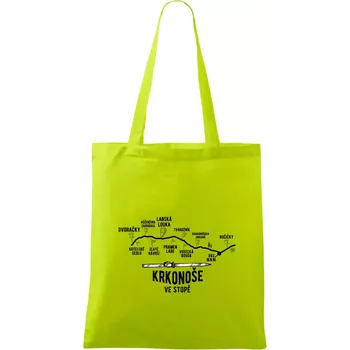 Krkonoše ve stopě - Taška bavlněná - 42 x 38 cm ( Limetková )