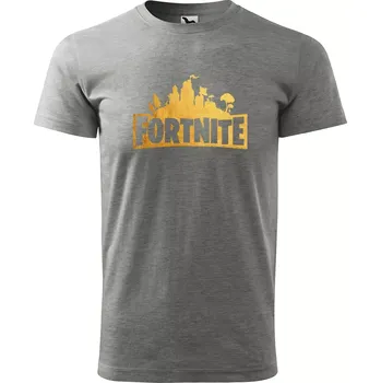 Sablio Tričko s potiskem Fortnite Pevnost Desert - šedé 5XL