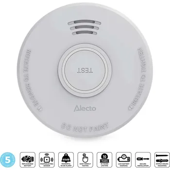 Hlásič požáru Alecto SD530 detektor kouře dle EN14604, 10 let životnost snímače, 5 let baterie