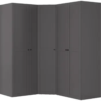 Šatní skříň Rohová skříň Flex - Black Red White - BRW Grafit 178x240 cm