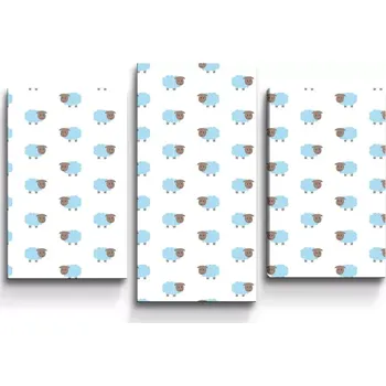 Obraz Sablio Obraz - 3-dílný Modré ovce - 75x50 cm
