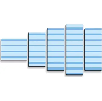 Obraz Sablio Obraz - 5-dílný Světle modré pruhy - 100x60 cm
