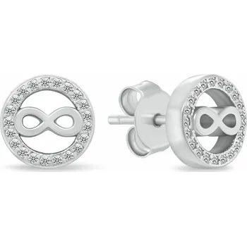Náušnice Brilio Silver Stříbrné pecky Nekonečno se zirkony EA1241W + 2 měsíce na vrácení zboží