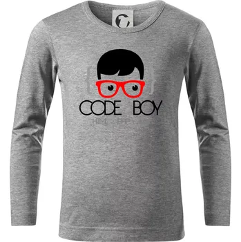 Chlapecké tričko Code Boy - Triko dětské Long Sleeve - 104-110cm / 3-4 roky ( Tmavě šedý melír )