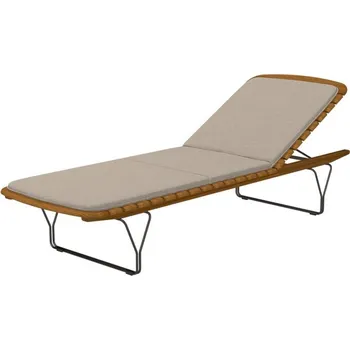 Zahradní lehátko Polohovatelné lehátko Houe Molo světle hnědá matrace Sunbrella Heritage Ash