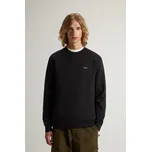 MIKINA WOOLRICH LOGO INTERLOCK CREWNECK BLACK