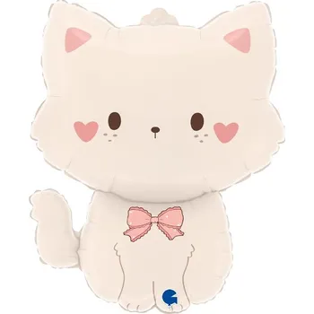 Party dekorace Fóliový balonek Kočička s mašlí 52×42 cm