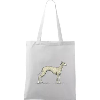 Vintage Whippet - Taška bavlněná - 42 x 38 cm ( Bílá )