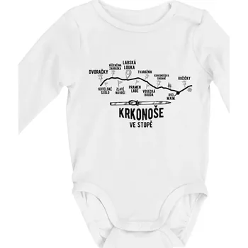 Kojenecký body Krkonoše ve stopě - Body kojenecké s dlouhým rukávem - Dlouhý r. do 3 měs ( Bílá )