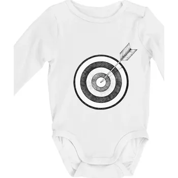 Terč na lukostřelbu - Body kojenecké s dlouhým rukávem - Dlouhý r. do 3 měs ( Bílá )