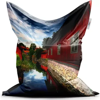 Sedací pytel Sablio Sedací vak Classic Červený dům - 200x140 cm