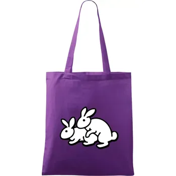 Nákupní taška Dupající králící - Taška bavlněná - 42 x 38 cm ( Fialová )