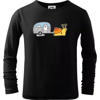 Chlapecké tričko Šnečí obytňák - Triko dětské Long Sleeve - 122 cm/6 let ( Černá )