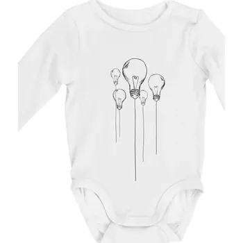 Síla Edisona - Body kojenecké s dlouhým rukávem - Dlouhý r. 6-12 měs ( Bílá )