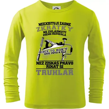 Dětská móda Truhlář zkratky - Triko dětské Long Sleeve - 146 cm/10 let ( Limetková )