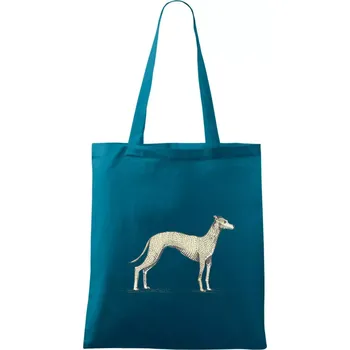 Vintage Whippet - Taška bavlněná - 42 x 38 cm ( Petrolejová )