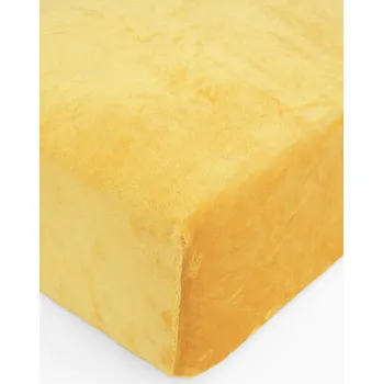Prostěradlo mikroplyš Deluxe do postýlky 60 x 120 cm - hořčicové