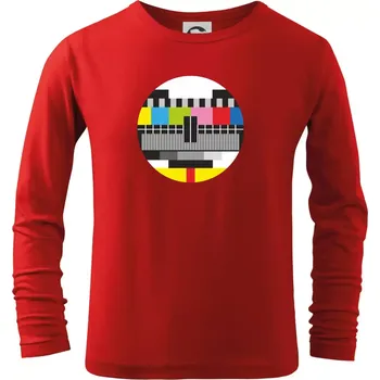 Chlapecké tričko No signal televizní obrazec - Triko dětské Long Sleeve - 122 cm/6 let ( Červená )