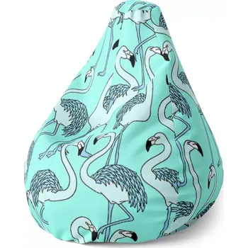 Sedací pytel Sablio Sedací vak Pear Plameňáci - 70 x 95 x 15 cm