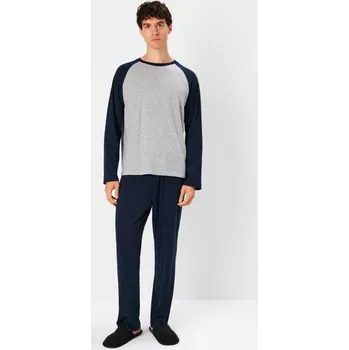 Pánské oblečení Sinsay - Dvoudílná pyžamová souprava - námořnická modrá - 681EL-59X - 681EL-59X-M