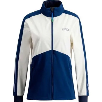 Dámská casual bunda Dámská běžkařská bunda Swix CROSS JACKET W S Bílá, Tmavě modrá, Stříbrná
