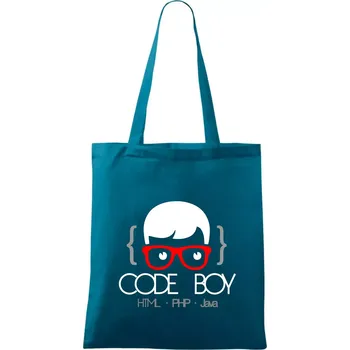 Code Boy - Taška bavlněná - 42 x 38 cm ( Petrolejová )