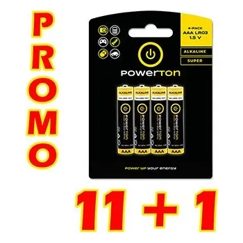 Článková baterie Powerton ENERGY ALKAMAX Jednorázová alkalická baterie AAA, 12x4-pack
