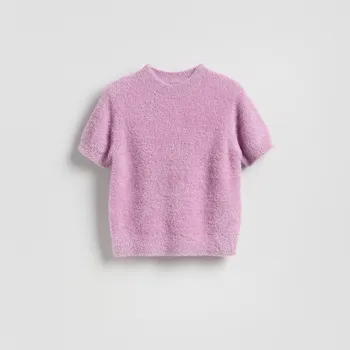 Dámský svetr Reserved - Svetr s&nbsp;příměsí metalické příze - růžová - 554GC-30X - 554GC-30X-XL