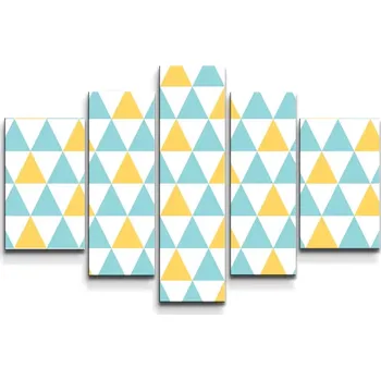 Obraz Sablio Obraz - 5-dílný Dvoubarevné trojúhelníky - 100x60 cm