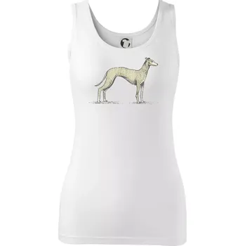 Dámské tričko Vintage Whippet - Dámské tílko - 2XL ( Bílá )