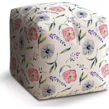 Taburet Sablio Taburet Cube Letní květy: 40x40x40 cm