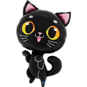 Party dekorace Fóliový balonek Černá kočka 72×45 cm