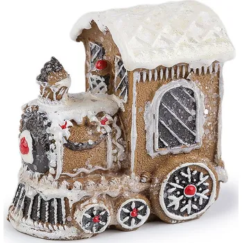 Vánoční dekorace Vánoční vláček, koník imitace perníku, střední, 1 hnědá přírodní vláček