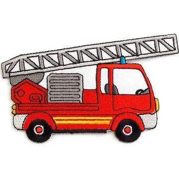 Nažehlovačka auto, traktor, loď, malé, 13 červená jeřáb