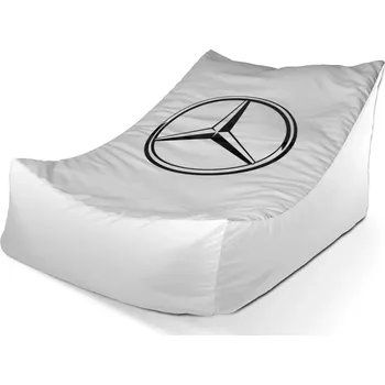 Sedací pytel Sablio Sedací vak Lounge Logo 1 Bílá - 80 x 95 x 50 cm