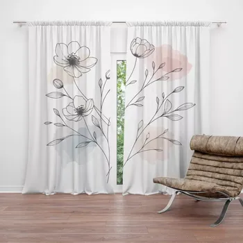 Závěs Sablio Závěs Květinová linie: 2ks 140x250cm