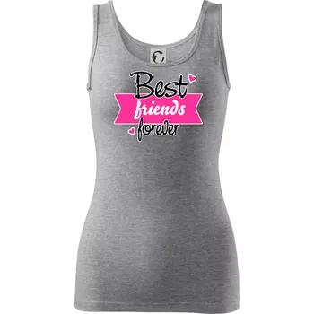 Dámské tričko Best friends stuha - Dámské tílko - S ( Tmavě šedý melír )