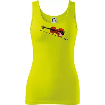 Dámské tričko Housle fotka - Dámské tílko - 2XL ( Limetková )