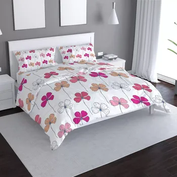 Povlečení Sablio Povlečení Růžové kvítí - 140x200 / 90x70