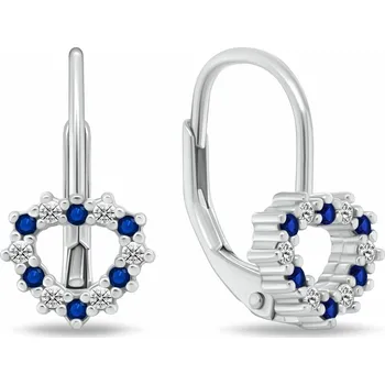 Náušnice Brilio Silver Dívčí stříbrné náušnice Srdíčko s kubickými zirkony EA1235WB + 2 měsíce na vrácení zboží