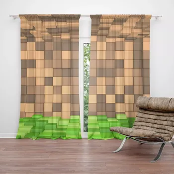 Závěs Sablio Závěs Blocks 3D: 2ks 140x250cm