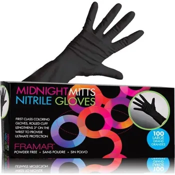 Rukavice na úklid FRAMAR Midnight Mitts nitrilové rukavice černé 100 kusů Large