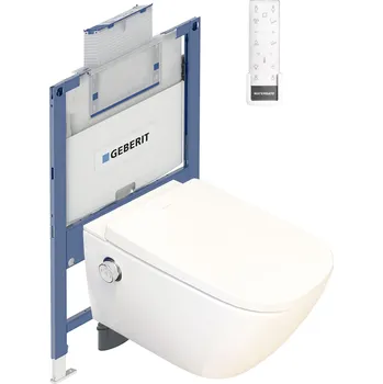 WC sada WATERGATE INTEGRA Premium CUBE sprchovací toaleta + GEBERIT DUOFIX předstěnový modul WG-200P-SET-111.003.00.2