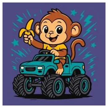 Set školních potřeb Malowanie po numerach - Małpa w samochodzie Kids