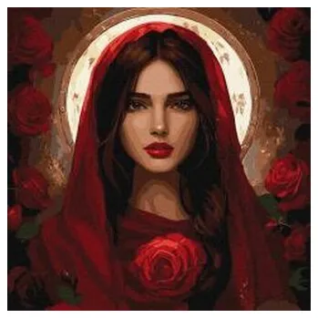 Set školních potřeb Malowanie po numerach - Róża majowa 40x40cm