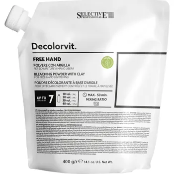 Barva na vlasy Selective Professional DECOLORVIT FREE HAND 400g - Melírovací/odbarvovací prášek pro techniku volnou rukou, zesvětlí až o 7 tónů