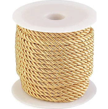 Šňůra kroucená Ø5 mm, střední, 9 zlatá sv.