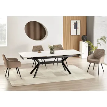 Jídelní stůl Rozkládací jídelní stůl 160(220)x90 EDITHA - bílý / černý