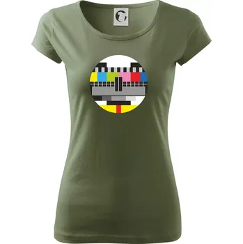 Dámské tričko No signal televizní obrazec - Dámské triko Pure - M ( Khaki )