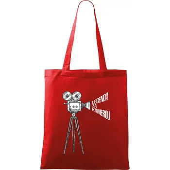 Nákupní taška Legenda za kamerou - Taška bavlněná - 42 x 38 cm ( Červená )